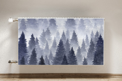 Un tapis avec un imprimé radiateur Forêt de paysage