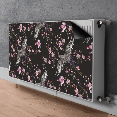 Tapis magnétique pour radiateur Hérons et fleurs