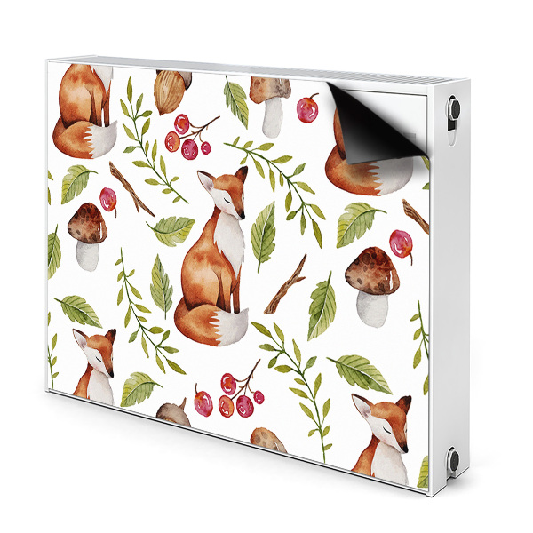 Aimant décoratif pour radiateur Fox et fruits de la forêt