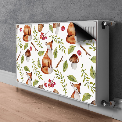 Aimant décoratif pour radiateur Fox et fruits de la forêt