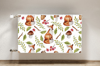 Aimant décoratif pour radiateur Fox et fruits de la forêt