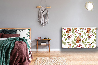 Aimant décoratif pour radiateur Fox et fruits de la forêt