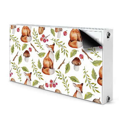 Aimant décoratif pour radiateur Fox et fruits de la forêt