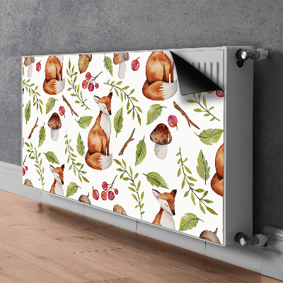 Aimant décoratif pour radiateur Fox et fruits de la forêt