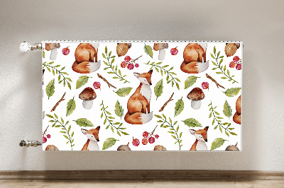 Aimant décoratif pour radiateur Fox et fruits de la forêt