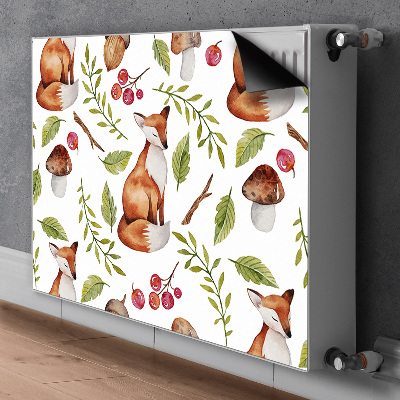 Aimant décoratif pour radiateur Fox et fruits de la forêt