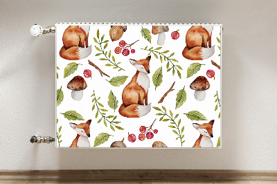 Aimant décoratif pour radiateur Fox et fruits de la forêt