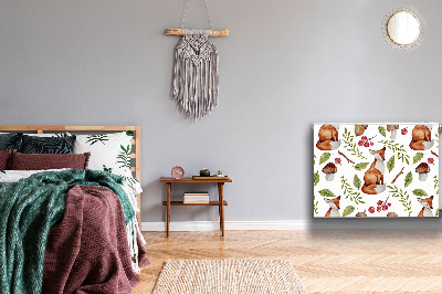 Aimant décoratif pour radiateur Fox et fruits de la forêt