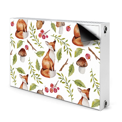 Aimant décoratif pour radiateur Fox et fruits de la forêt