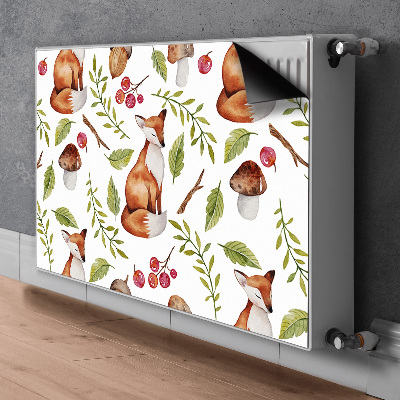 Aimant décoratif pour radiateur Fox et fruits de la forêt