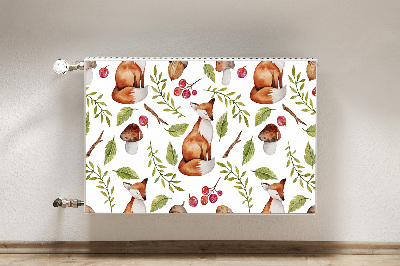 Aimant décoratif pour radiateur Fox et fruits de la forêt
