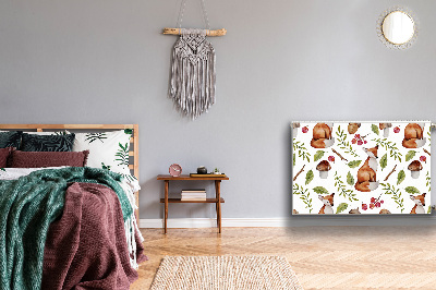 Aimant décoratif pour radiateur Fox et fruits de la forêt
