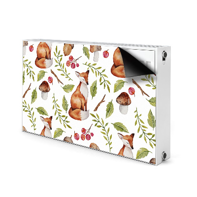 Aimant décoratif pour radiateur Fox et fruits de la forêt