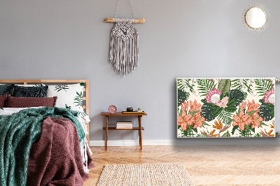 Un tapis avec un imprimé radiateur Fleurs murales