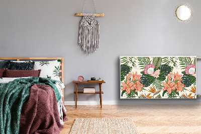 Un tapis avec un imprimé radiateur Fleurs murales