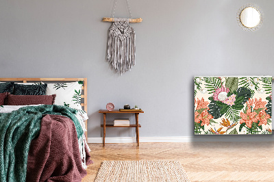 Un tapis avec un imprimé radiateur Fleurs murales