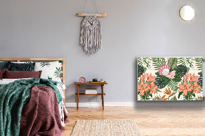 Un tapis avec un imprimé radiateur Fleurs murales