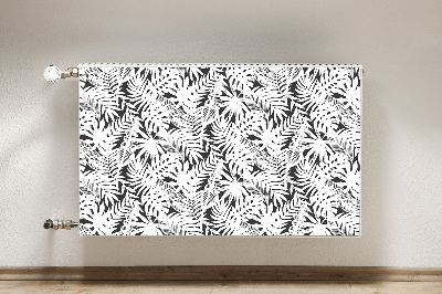 Tapis magnétique pour radiateur Feuilles noires et blanches