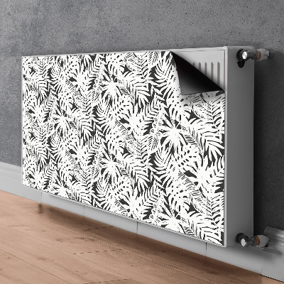 Tapis magnétique pour radiateur Feuilles noires et blanches