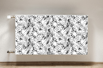 Tapis magnétique pour radiateur Feuilles noires et blanches