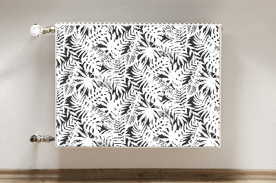 Tapis magnétique pour radiateur Feuilles noires et blanches