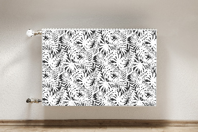 Tapis magnétique pour radiateur Feuilles noires et blanches