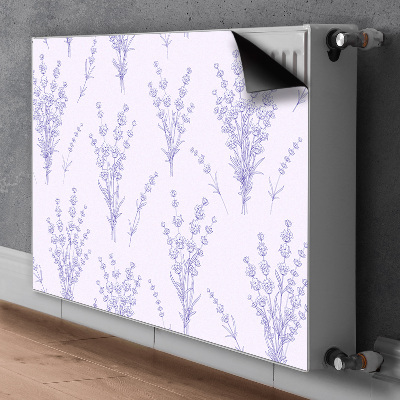 Un tapis avec un imprimé radiateur Fleurs de lavande