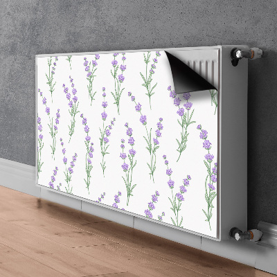 Un tapis avec un imprimé radiateur Fleurs de lavande