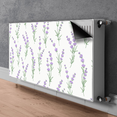 Un tapis avec un imprimé radiateur Fleurs de lavande