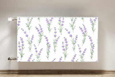 Un tapis avec un imprimé radiateur Fleurs de lavande