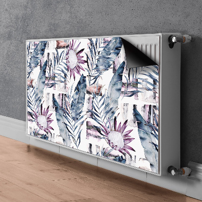 Tapis de radiateur décoratif Fleurs en marbre