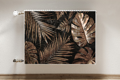 Tapis de radiateur décoratif Fleurs de monstera en métal