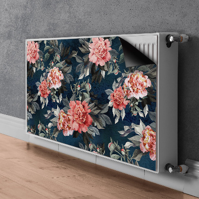 Tapis magnétique pour radiateur Pivoines rouges