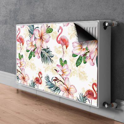 Aimant cache radiateur Flamants dans les fleurs