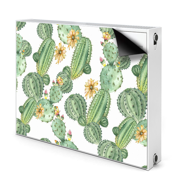 Couvercle magnétique du radiateur Cactus avec des fleurs