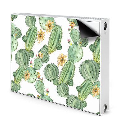 Couvercle magnétique du radiateur Cactus avec des fleurs