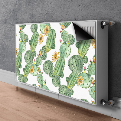 Couvercle magnétique du radiateur Cactus avec des fleurs