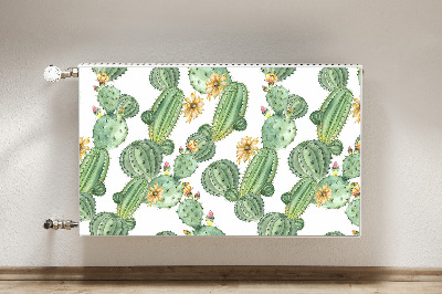 Couvercle magnétique du radiateur Cactus avec des fleurs