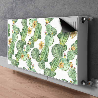 Couvercle magnétique du radiateur Cactus avec des fleurs