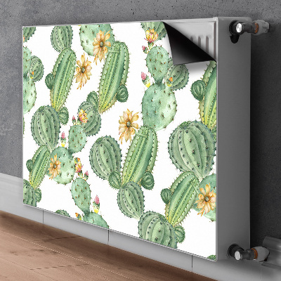 Couvercle magnétique du radiateur Cactus avec des fleurs