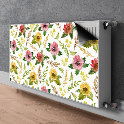 Cache radiateur déco Fleurs aquarelles