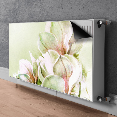 Un tapis avec un imprimé radiateur Fleurs de magnolia