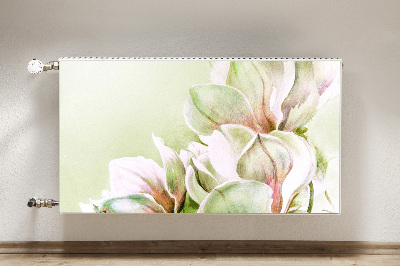 Un tapis avec un imprimé radiateur Fleurs de magnolia