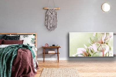 Un tapis avec un imprimé radiateur Fleurs de magnolia