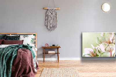 Un tapis avec un imprimé radiateur Fleurs de magnolia