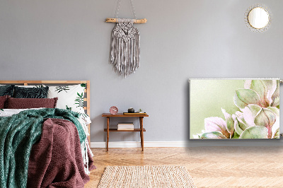 Un tapis avec un imprimé radiateur Fleurs de magnolia