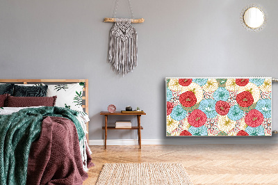 Un tapis avec un imprimé radiateur Motif floral