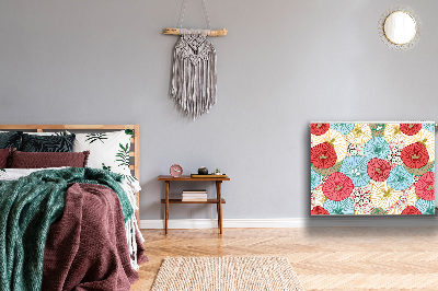 Un tapis avec un imprimé radiateur Motif floral