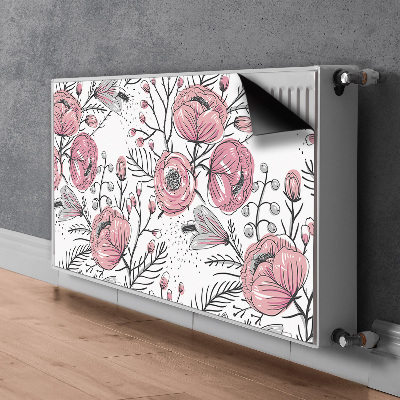 Cache radiateur déco Art des roses pastel