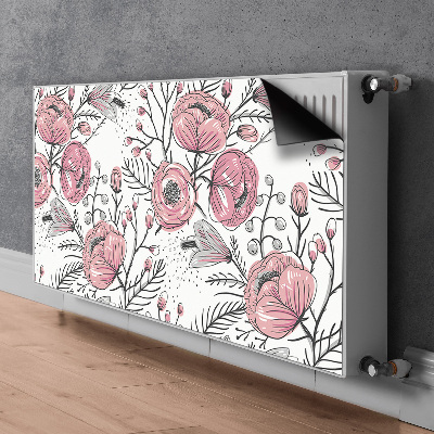 Cache radiateur déco Art des roses pastel